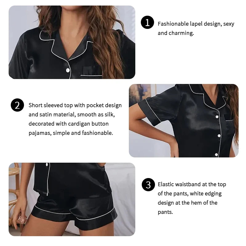 Satin Button Down Pajama Set